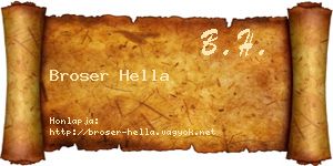 Broser Hella névjegykártya